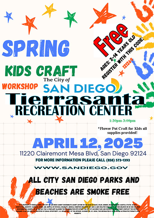 Tierrasanta Rec enter Spring Even flyer
