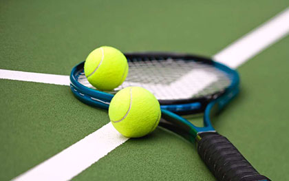 tennis racquet and tennis balls