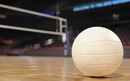 volleyball on a court