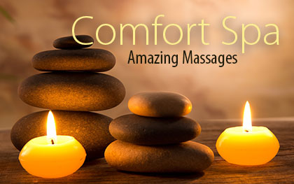 Hot stones and candles from Comfort Spa